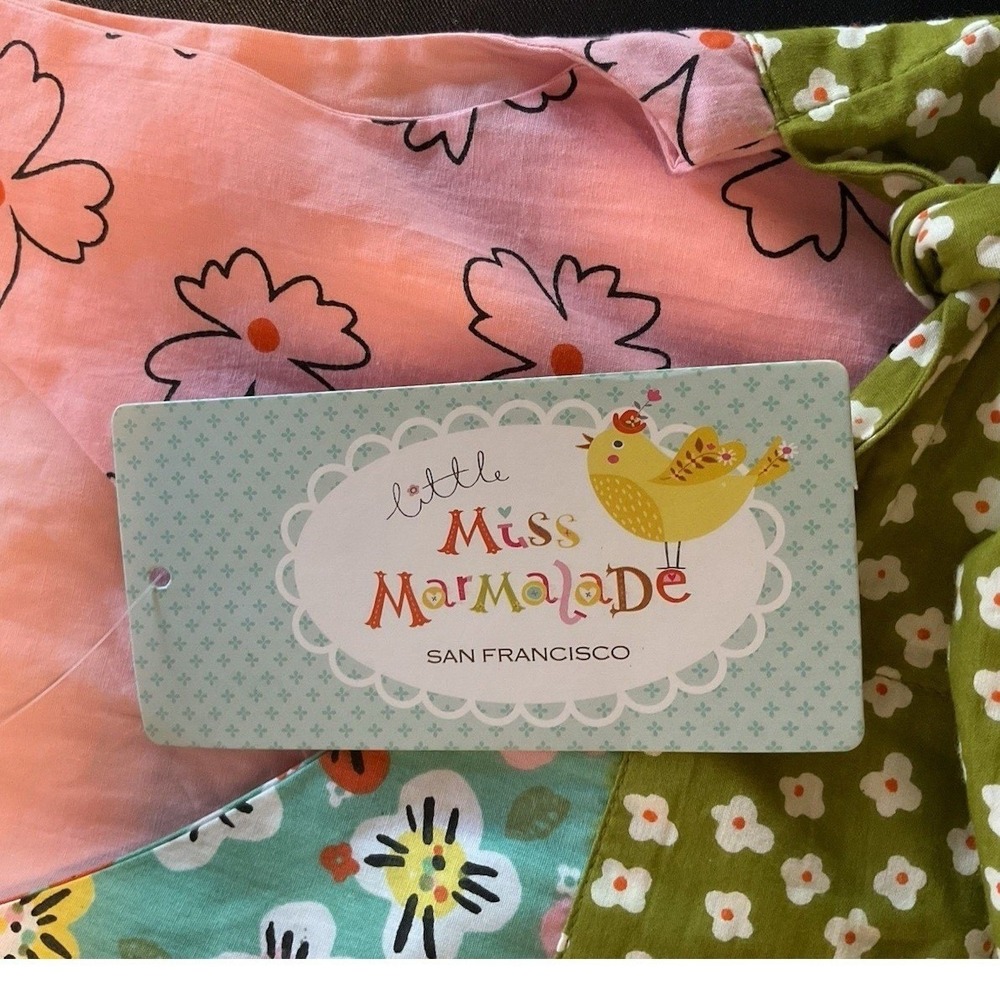 Little Miss Marmalade Girls Size 6 Cotton Mixed Print Handbag Floral Dress NWT - Picture 10 of 11